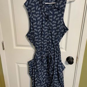 Bicycle print sleeveless dress